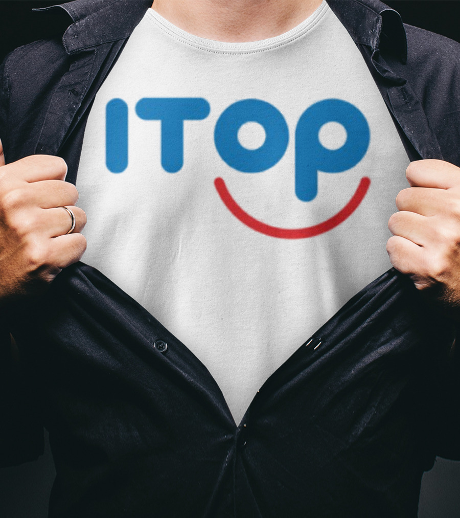 ITOP Smile Red And Blue Text T-Shirt