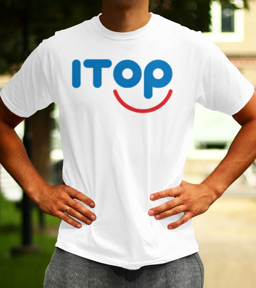 ITOP Smile Red And Blue Text T-Shirt