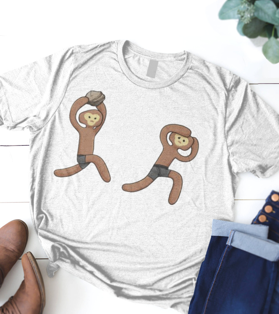 Monke's First Kill Vintage Caveman Meme Humor T-Shirt