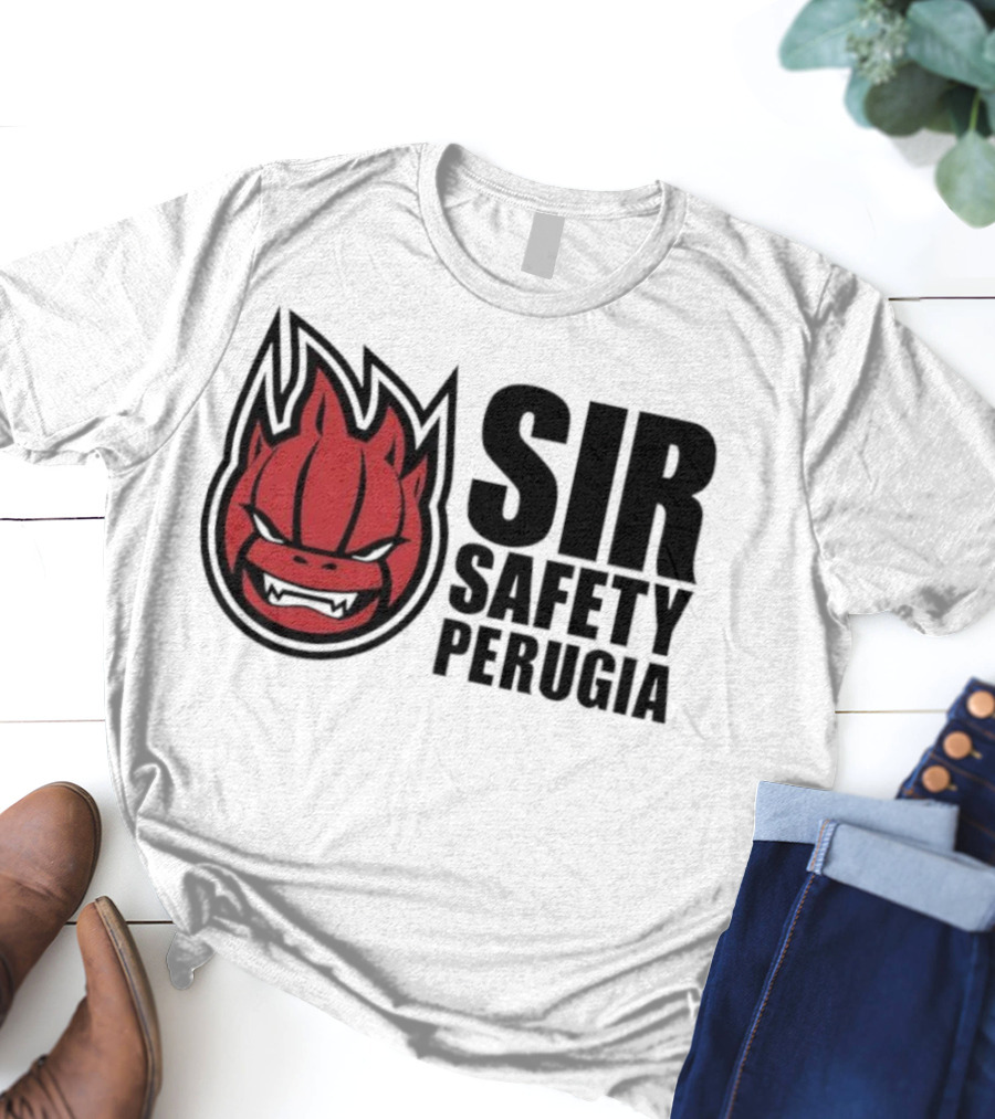 Sir Safety Perugia Volleyball Team Iconic Red Mascot T-Shirt