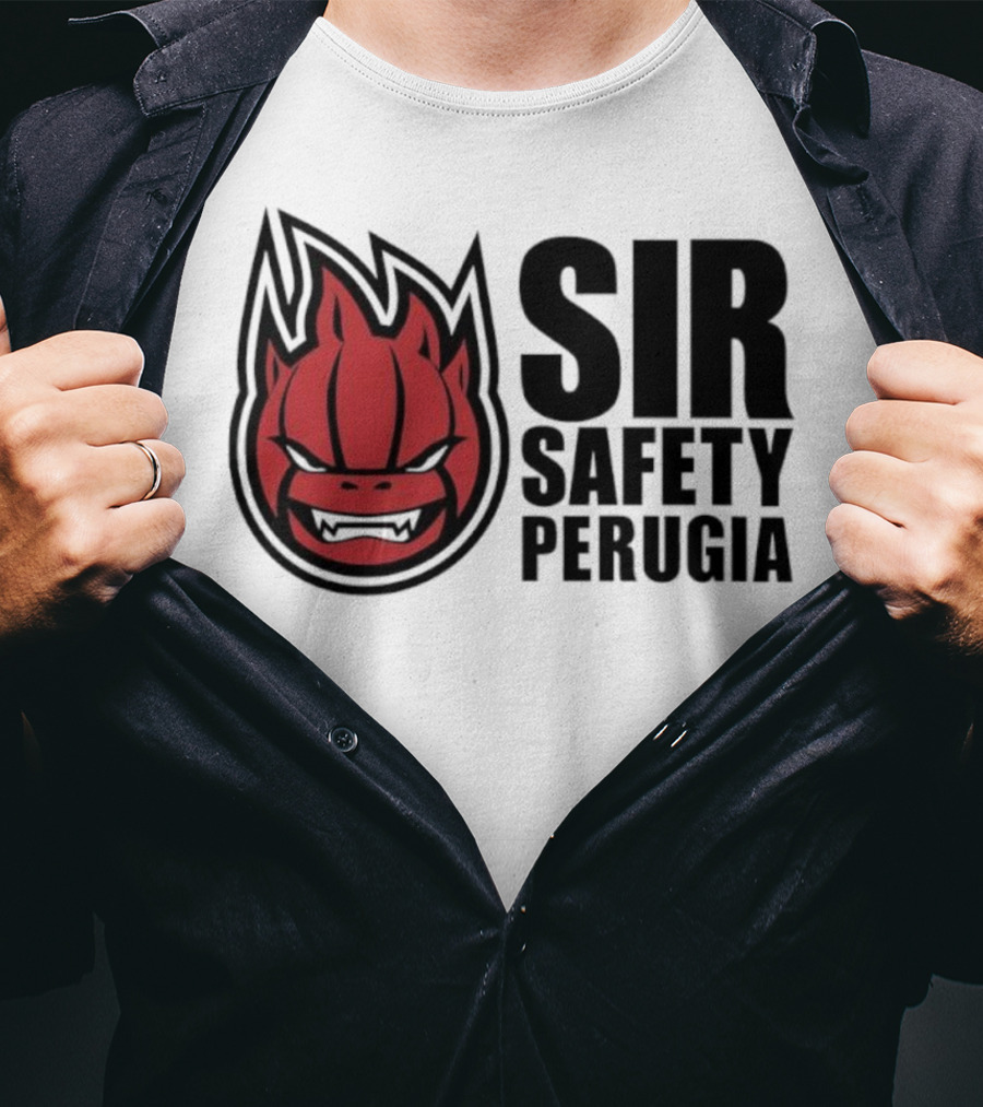 Sir Safety Perugia Volleyball Team Iconic Red Mascot T-Shirt