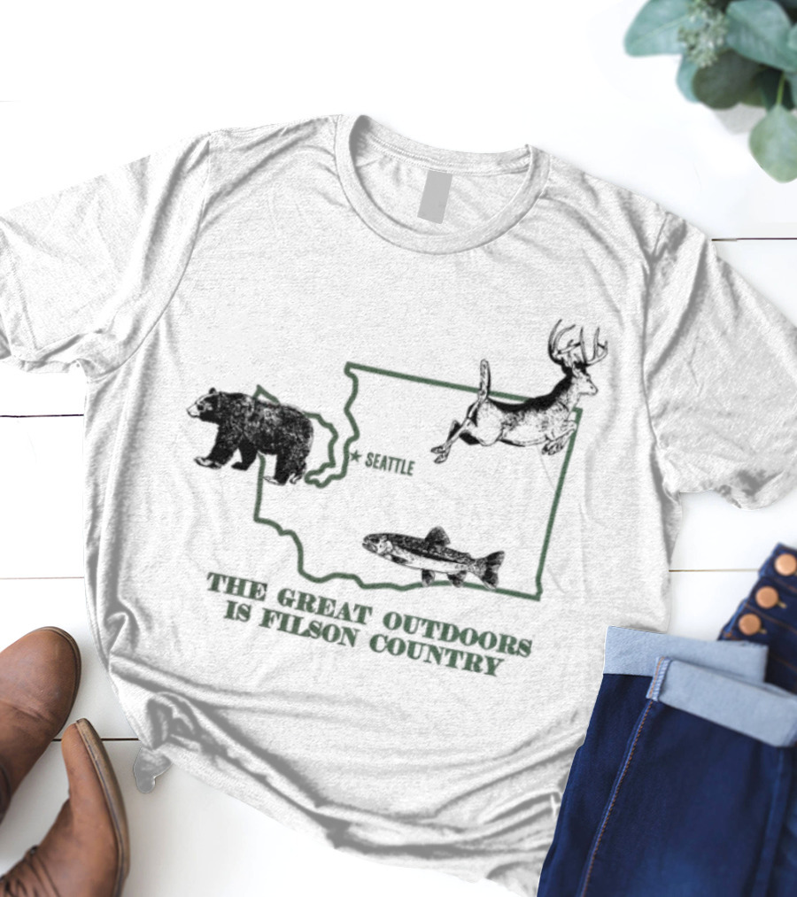 Explore Washington State Wildlife The Great Outdoors Is Filson Country T-Shirt
