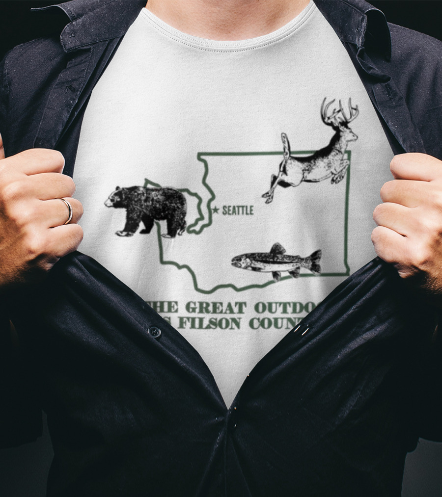 Explore Washington State Wildlife The Great Outdoors Is Filson Country T-Shirt