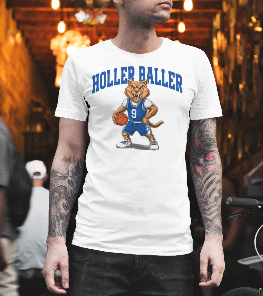 Holler Baller Basketball Wildcat Jersey 9 T-Shirt