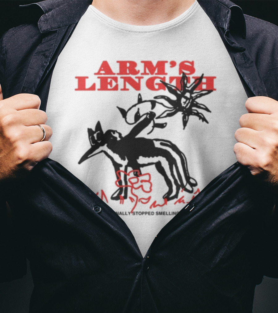 Arm's Length Wolf Red Flower Mystery T-Shirt