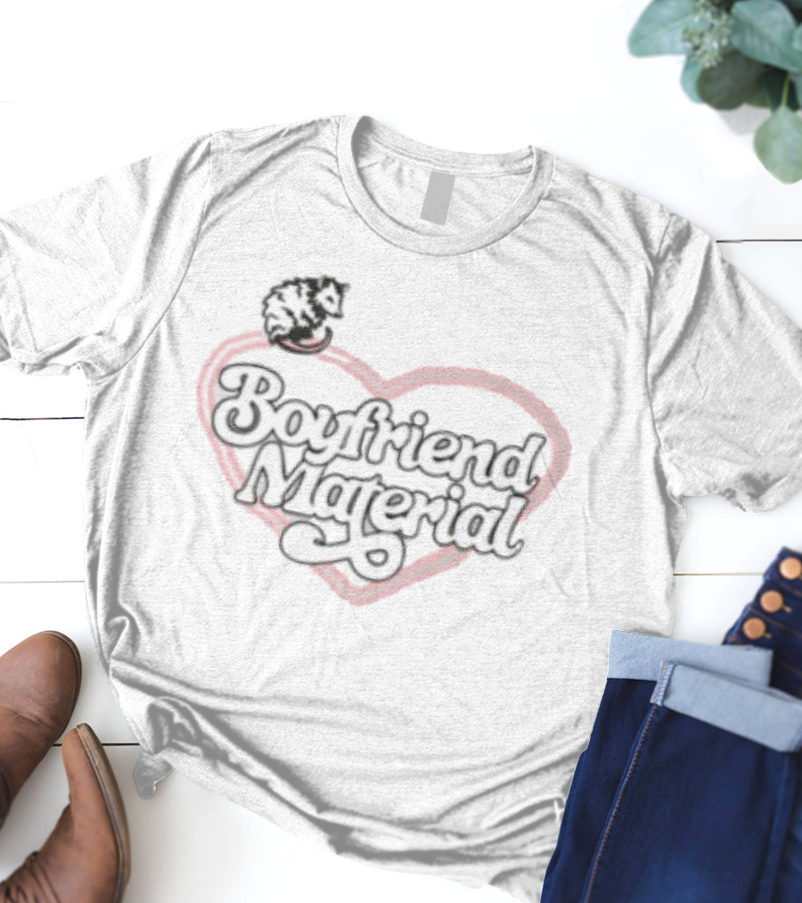 Boyfriend Material Harry Jowsey Naughty Possum Heart Design T-Shirt