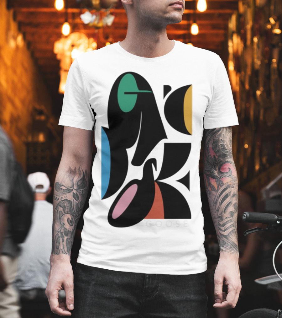 Warp Spheres Goose The Band Colorful Abstract Shapes T-Shirt