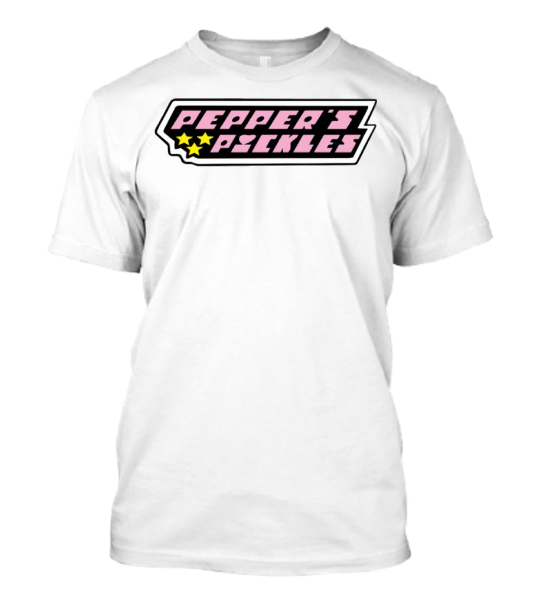 Pepper's Pickles Pink Heart Stars Retro Style T-Shirt