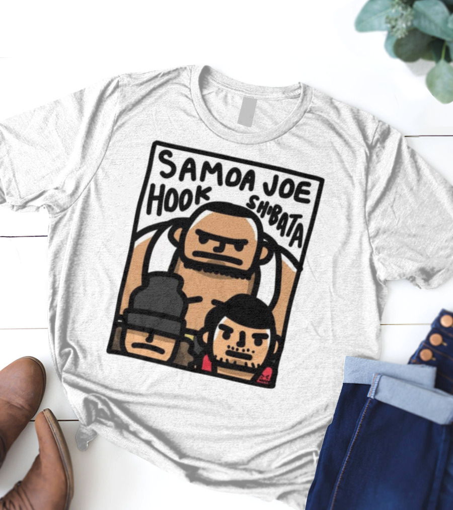 Samoa Joe Hook Shibata Cartoon Characters T-Shirt