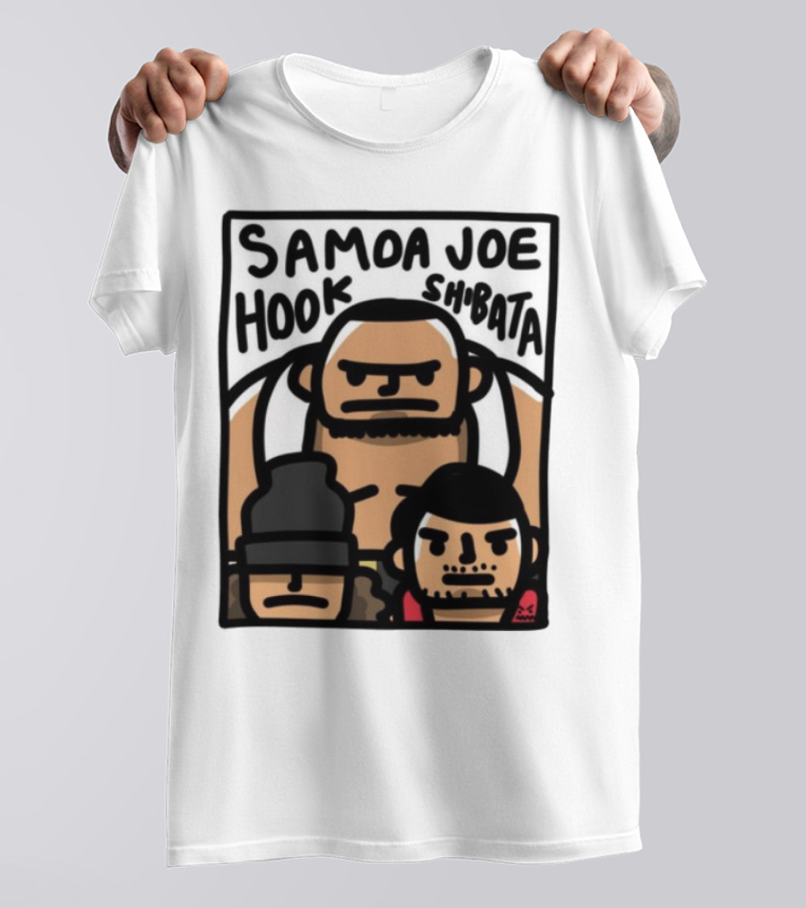 Samoa Joe Hook Shibata Cartoon Characters T-Shirt