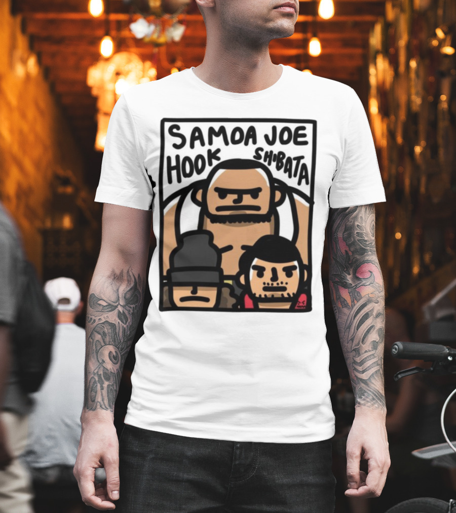 Samoa Joe Hook Shibata Cartoon Characters T-Shirt