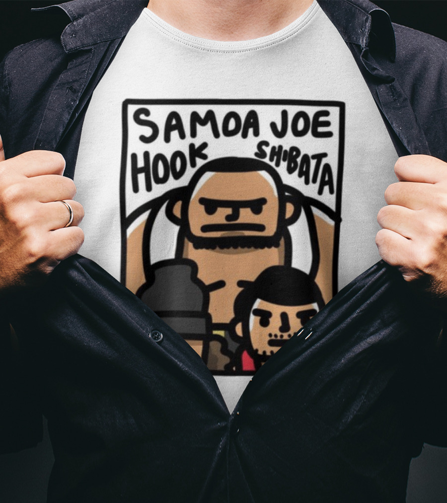 Samoa Joe Hook Shibata Cartoon Characters T-Shirt