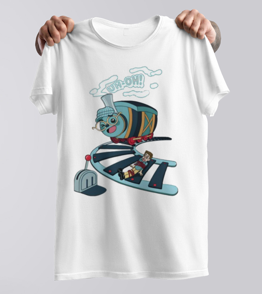 Tryguys Limited Edition Uh-Oh Trolley Problems T-Shirt