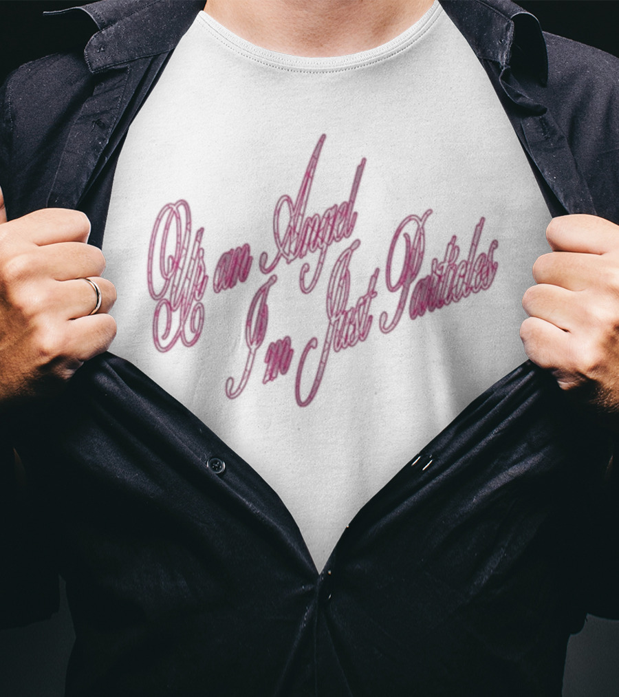 Benee Ur An Angel I’m Just Particles Curved Pink Text T-Shirt