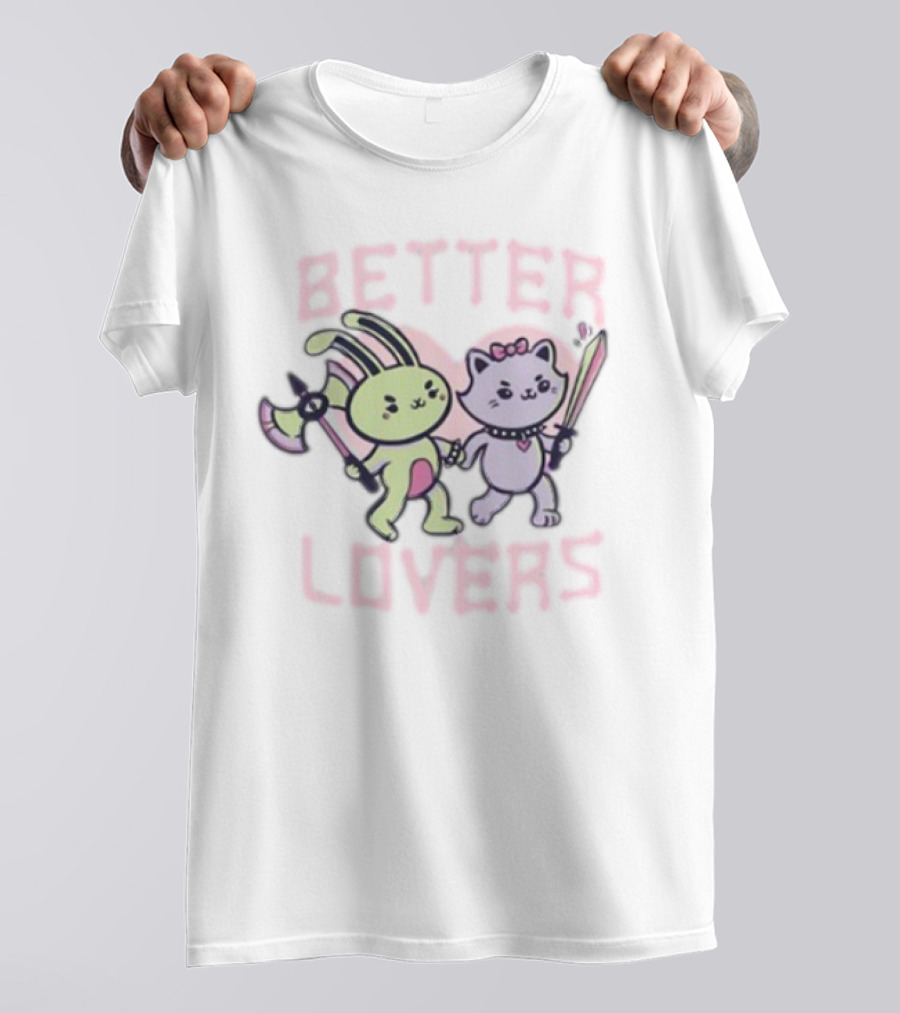 BETTER LOVERS Bunny And Cat With Weapons T-Shirt