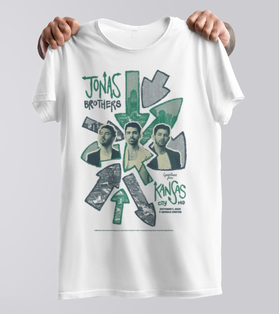 Jonas Brothers Kansas City 2025 Greetings From Kansas City MO Mobile Center October 7 T-Shirt