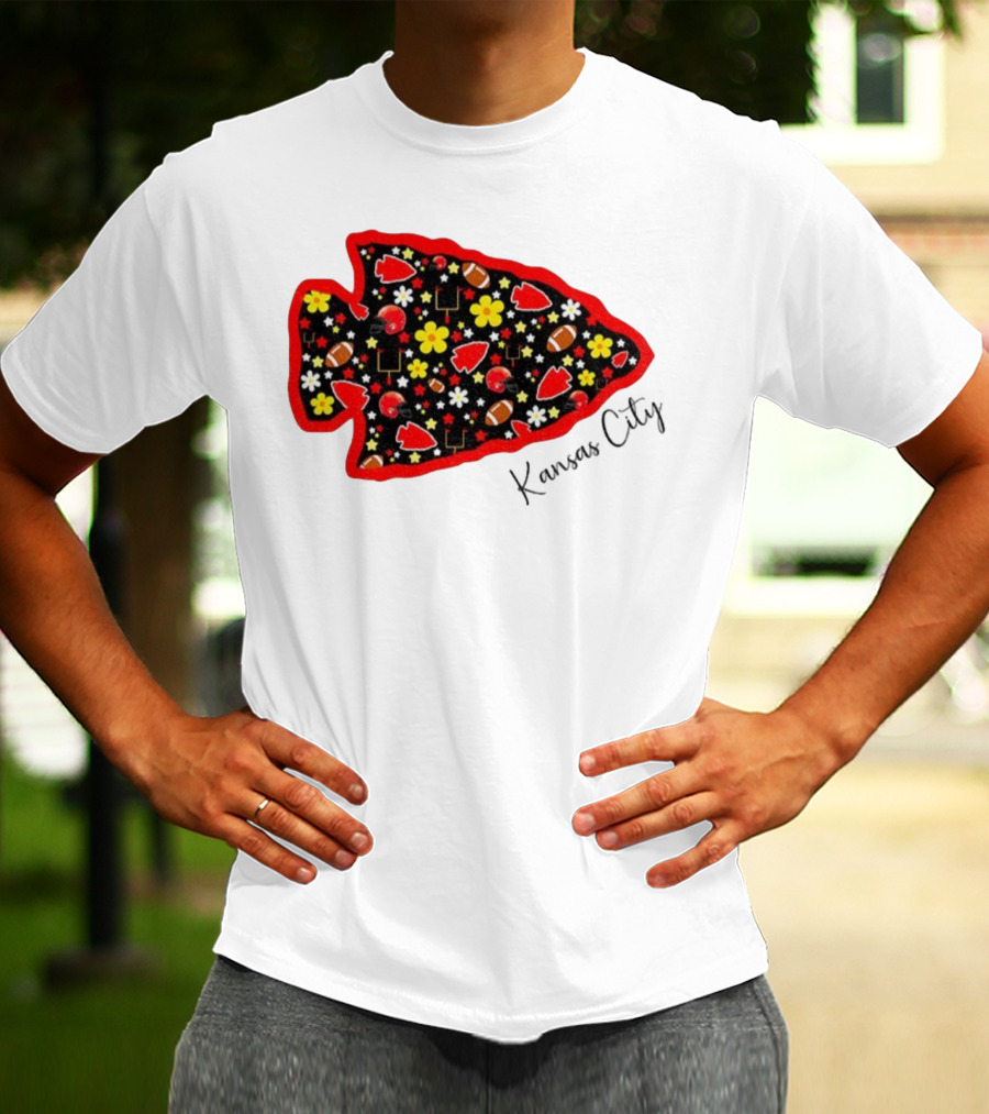 Kansas City Chiefs NFL Football 2025 Pattern Arrowhead T-Shirt