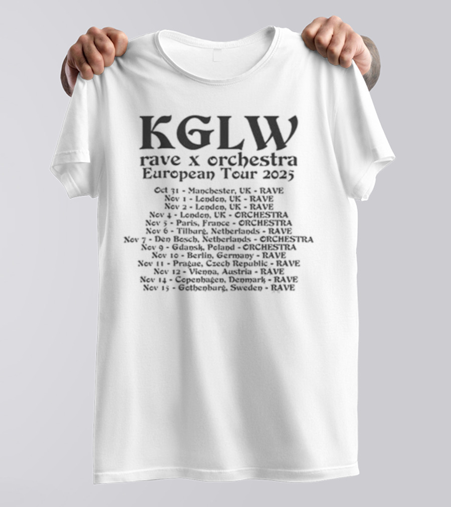 KGLW Rave X Orchestra European Tour 2025 Skeleton T-Shirt