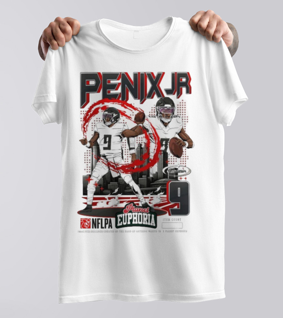 Penix Jr. NFLPA Planet Euphoria Number 9 Football Theme T-Shirt