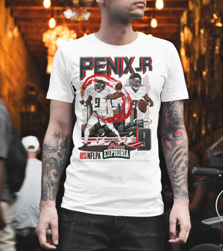 Penix Jr. NFLPA Planet Euphoria Number 9 Football Theme T-Shirt