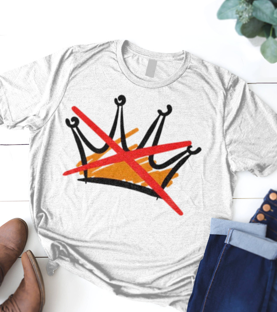 No Kings Symbol Strike Through Monarchy Protest T-Shirt