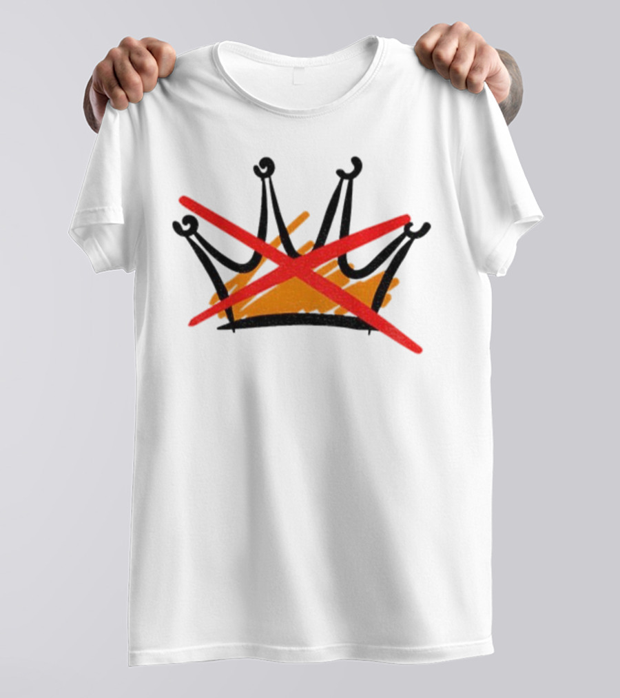 No Kings Symbol Strike Through Monarchy Protest T-Shirt