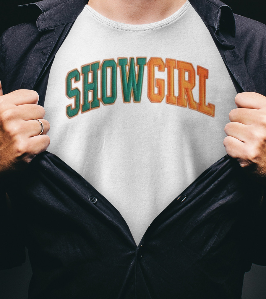 Orange Gradient Show Girl Retro Bold Text T-Shirt