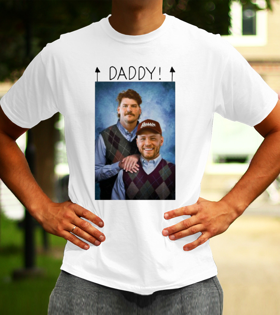 Bussin With The Boys Daddy Vertical Argyle Sweater Duo T-Shirt