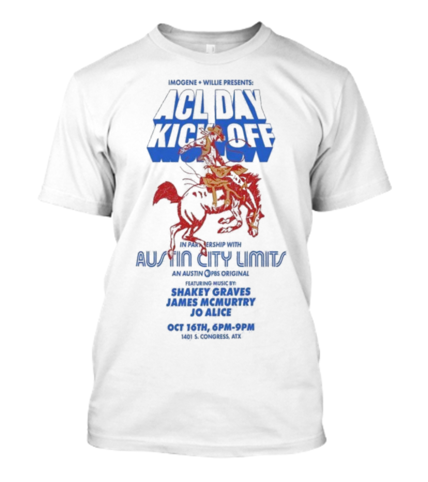 Imogene Willie Presents ACL Day Kick Off Austin City Limits October 16 2025 Texas Cowboy T-Shirt