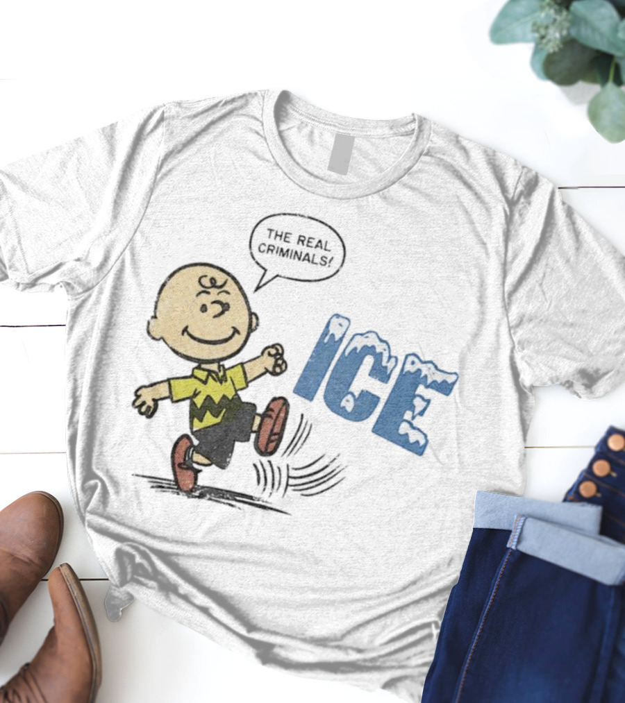 Charlie Brown Kicking The Real Criminals ICE T-Shirt