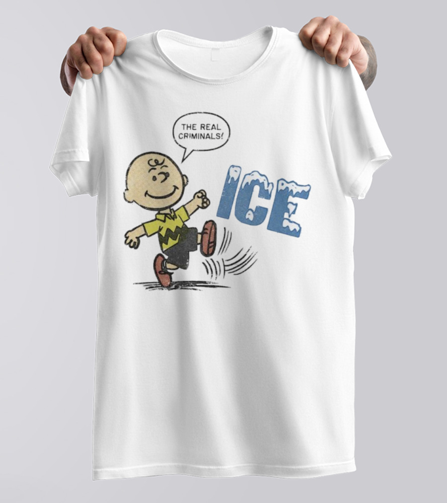 Charlie Brown Kicking The Real Criminals ICE T-Shirt