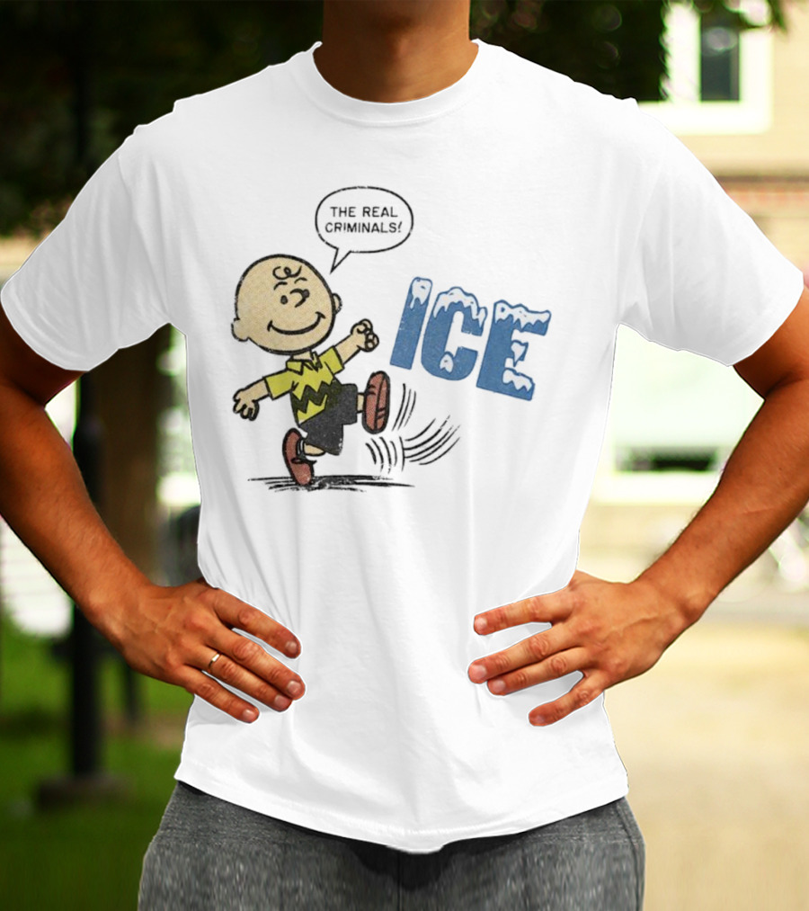 Charlie Brown Kicking The Real Criminals ICE T-Shirt