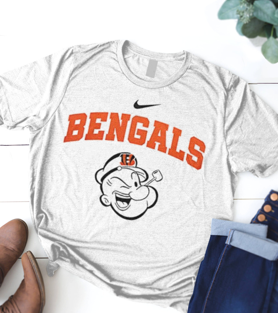 Cincinnati Bengals Popeye Collaboration I Yam What I Yam Football Fan Apparel T-Shirt
