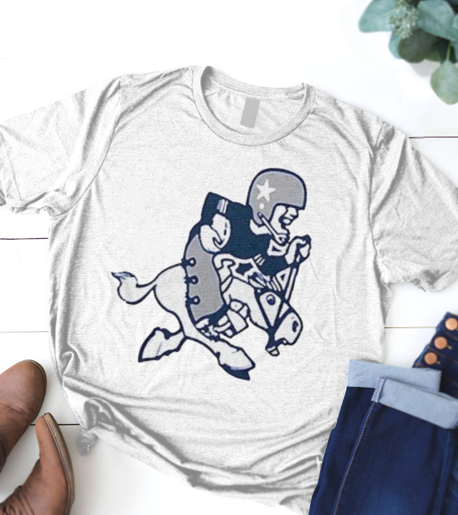 Dallas Cowboys Retro Horseback Rider With Aztec Motifs T-Shirt