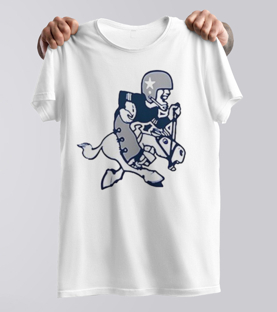 Dallas Cowboys Retro Horseback Rider With Aztec Motifs T-Shirt
