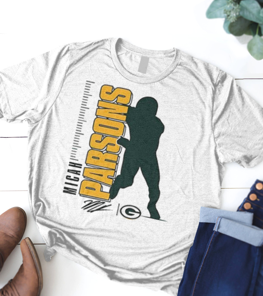 Green Bay Packers Micah Parsons Signature Silhouette T-Shirt