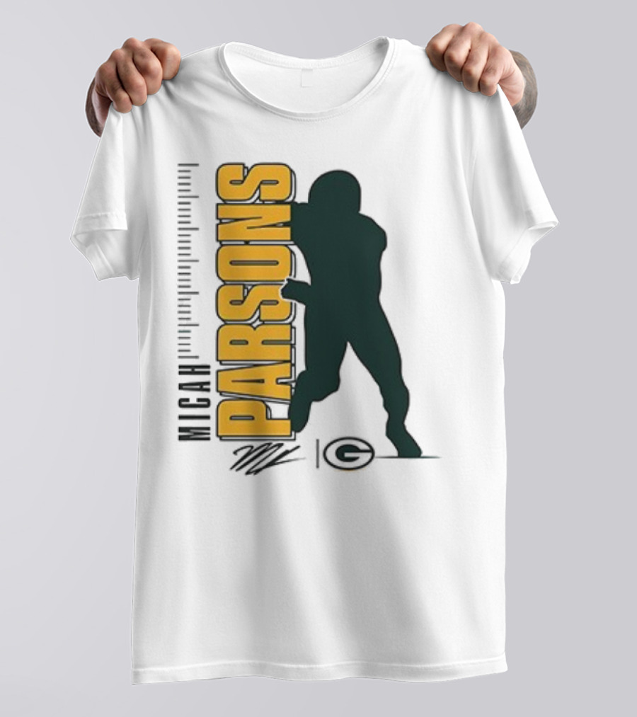 Green Bay Packers Micah Parsons Signature Silhouette T-Shirt