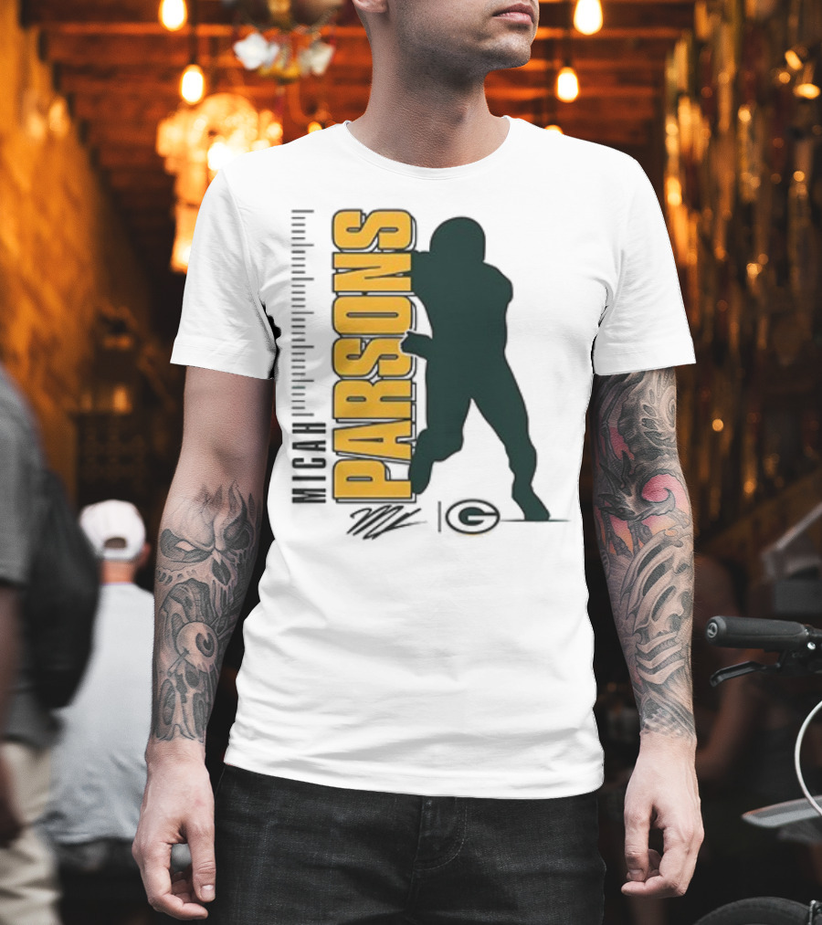 Green Bay Packers Micah Parsons Signature Silhouette T-Shirt