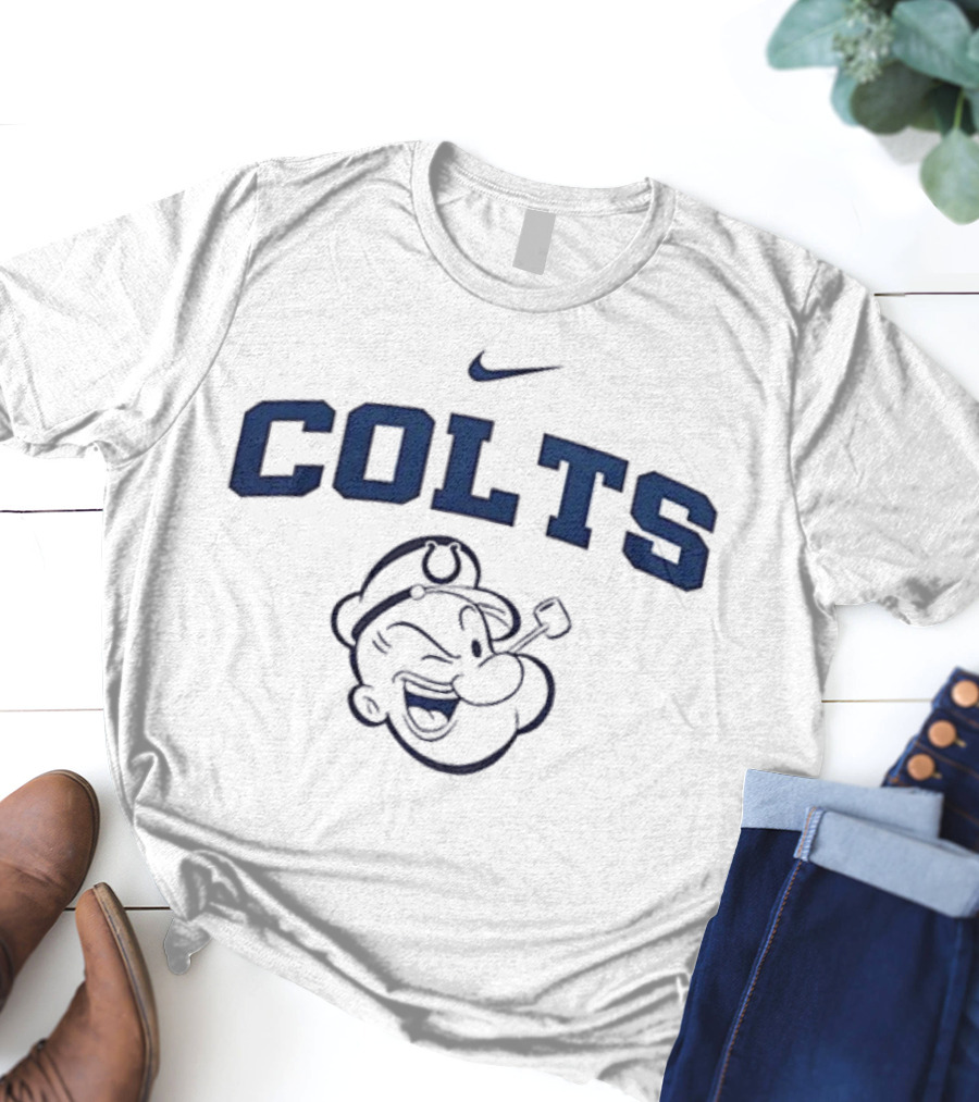 Popeye And Nike Sports Collaboration With Indianapolis Colts Logo T-Shirt