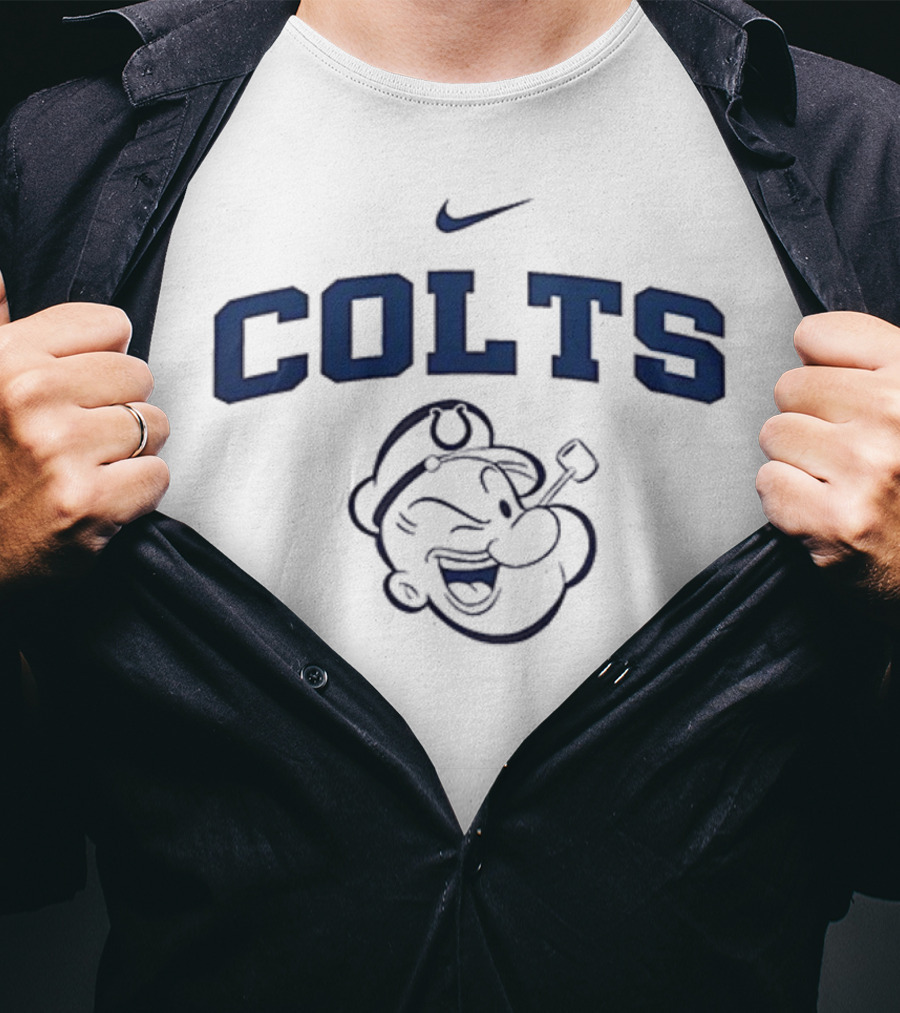Popeye And Nike Sports Collaboration With Indianapolis Colts Logo T-Shirt