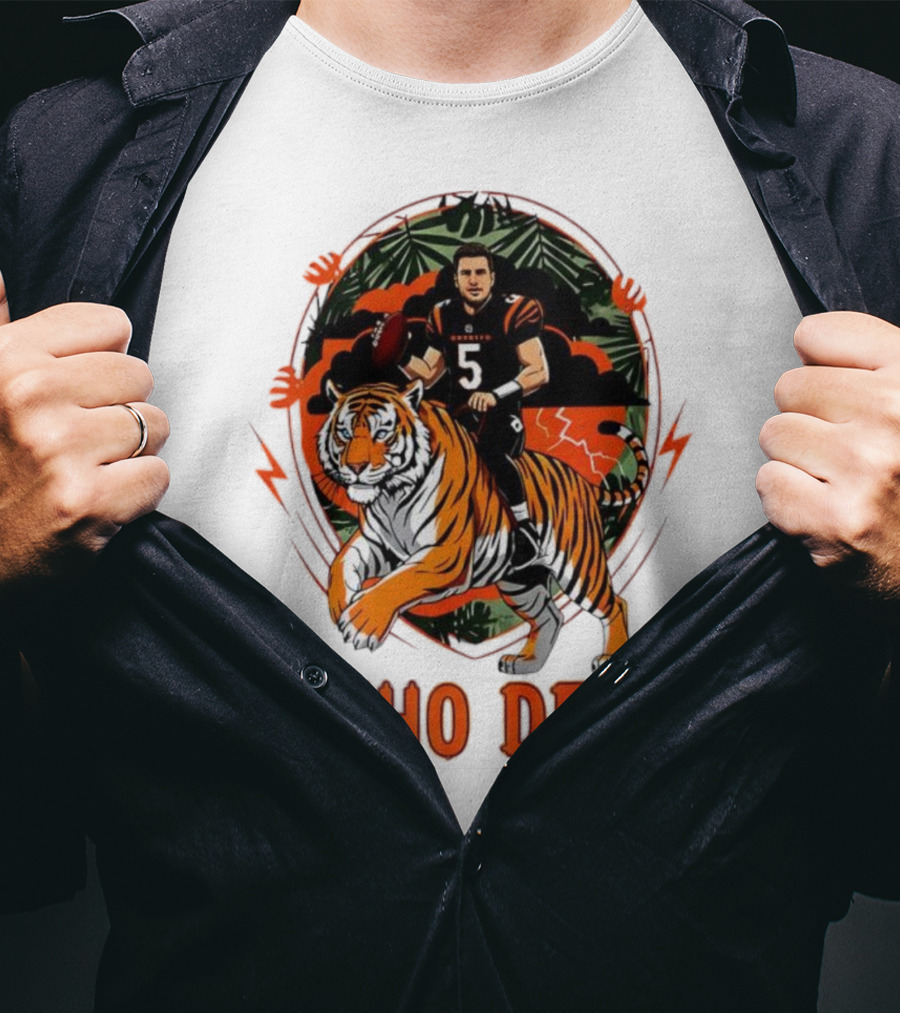 Joe Flacco Cincinnati Bengals Tiger Ride Who Dey Jungle Football T-Shirt