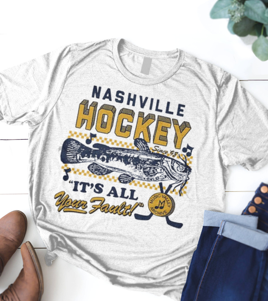 Nashville Hockey It's All Your Fault Mustard Catfish Music Valley Archive T-Shirt