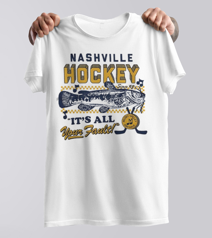 Nashville Hockey It's All Your Fault Mustard Catfish Music Valley Archive T-Shirt