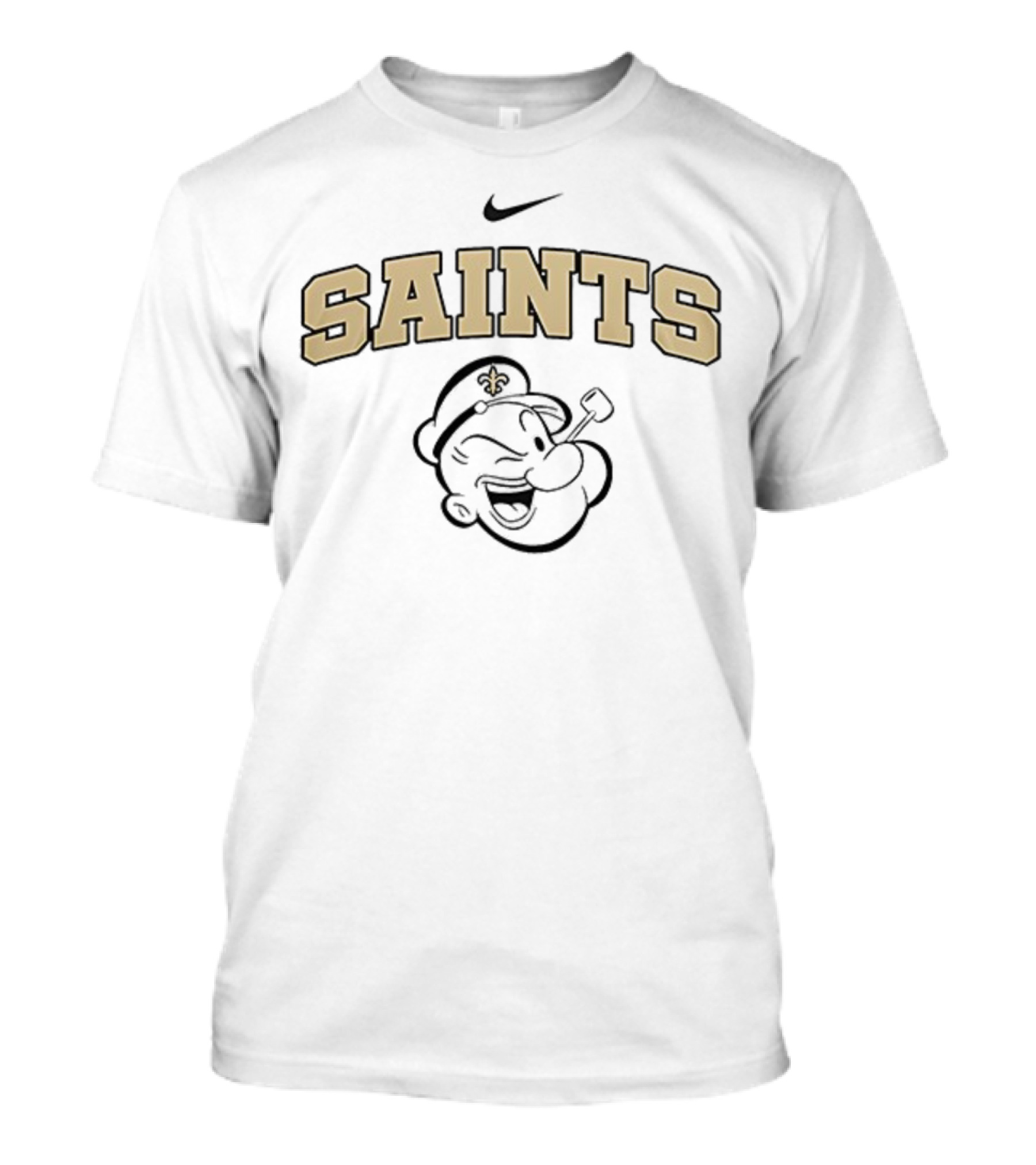 New Orleans Saints Popeye Crossover I Yam What I Yam Sports Fan Collab T-Shirt