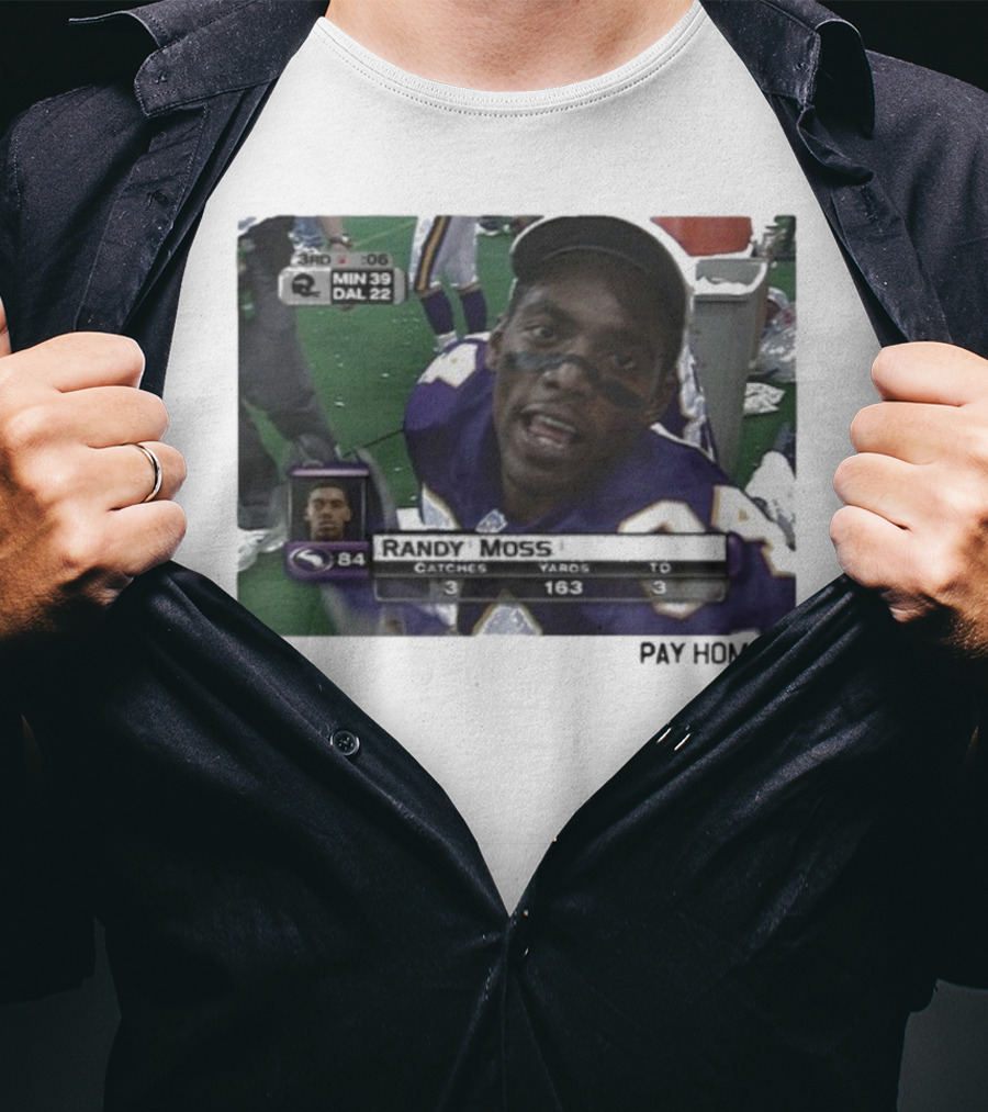 Randy Moss Minnesota Vikings 84 Pay Homage Catches Yards TO T-Shirt