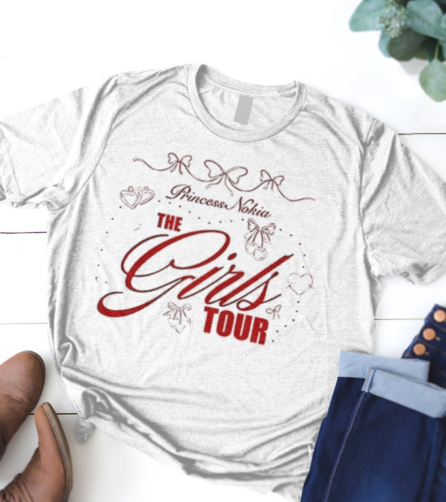 Princess Nokia The Girls Tour 2025 Hearts And Bows Design T-Shirt