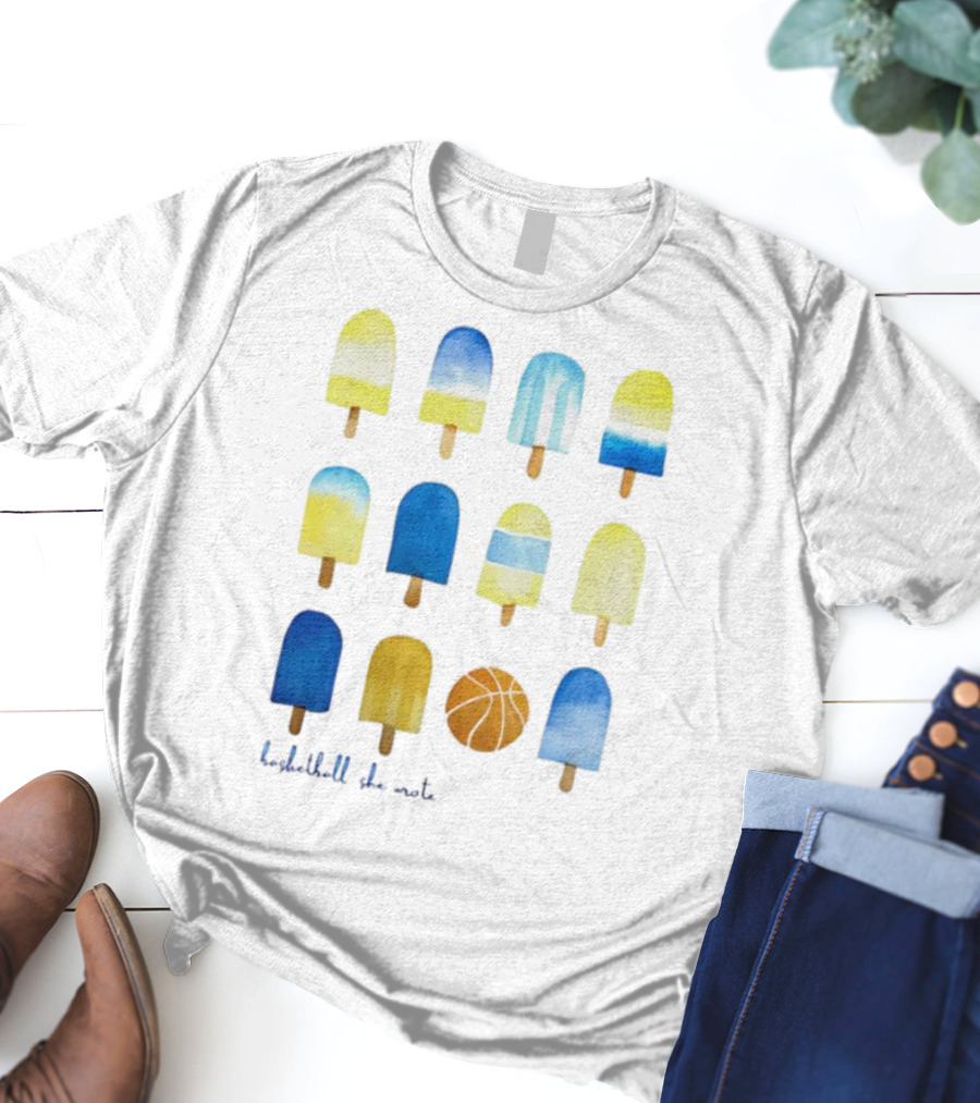 Quintessential Basketball She Wrote Ice Cream Popsicles T-Shirt