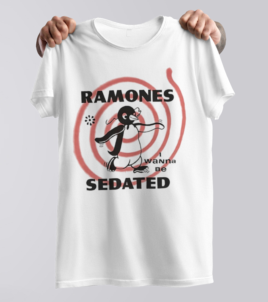 Ramones I Wanna Be Sedated Spiraling Cartoon Character T-Shirt