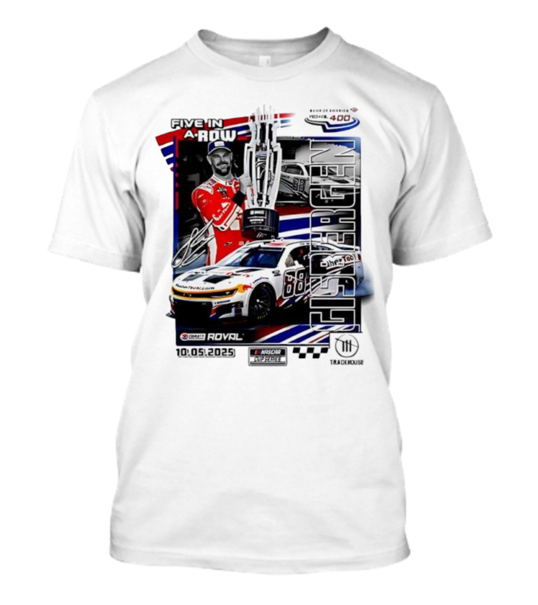 Shane Van Gisbergen NASCAR Cup Series Win Five In A Row 2025 Bank Of America ROVAL 400 T-Shirt