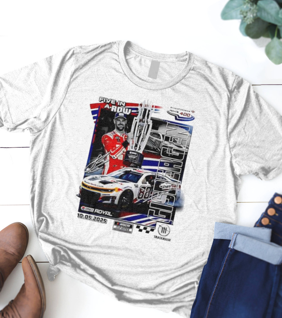 Shane Van Gisbergen NASCAR Cup Series Win Five In A Row 2025 Bank Of America ROVAL 400 T-Shirt